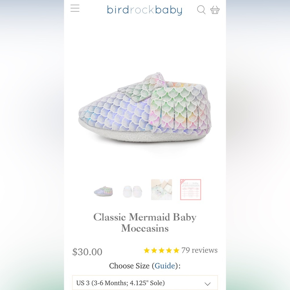 Bird Rock Baby Mermaid moccasins